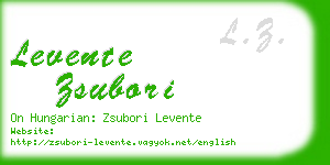 levente zsubori business card